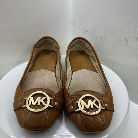 Michael Kors Tan Leather Ballet Flats Size 8.5 - Picture 1 of 9